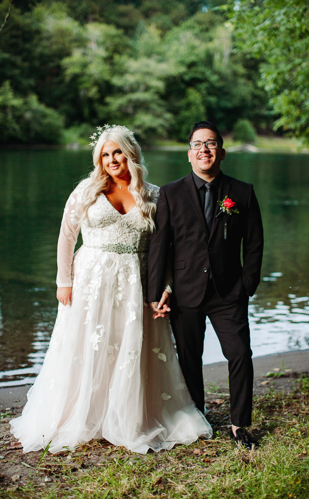 Couple Standing by water. Taken by Portland Wedding Photographer Nate Meeds